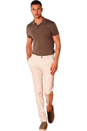Masons Spodnie, Mężczyzna, Beżowy, L, Bawełna, Spodnie Chino Slim Fit Stucco