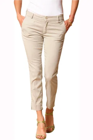 Masons Spodnie, Kobieta, Beżowy, XS, Spodnie Chino Capri Slim Fit
