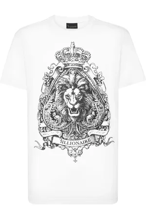 BILLIONAIRE Koszulki, Mężczyzna, Biały, 2XL, Casual Bawełniany T-shirt