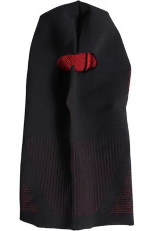 Dolce & Gabbana Akcesoria, unisex, Czarny, ONE SIZE, Czarna Dzianinowa Maska Narciarska Balaclava Czapka
