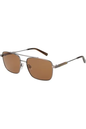 Ted Baker Akcesoria, unisex, Szary, ONE SIZE, Srebrne Męskie Okulary Przeciwsłoneczne Prostokątne