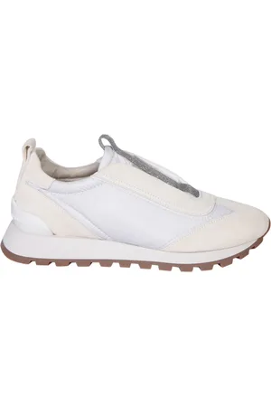 Brunello Cucinelli Buty, Kobieta, Biały, 40 EU, Białe Beaded Sneakers Aw 24