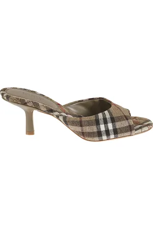 Burberry Buty, Kobieta, Beżowy, 37 EU, Eleganckie Mokasyny na Obcasie w Kratke