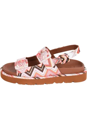 Missoni Buty, Kobieta, Wielobarwność, 40 EU, Skóra, Regulowane Paski Niskie Sandały Model Mia