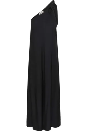 Soaked in Luxury Sukienki, Kobieta, Czarny, 2XL, Elegancka Czarna Sukienka z Jednym Ramieniem