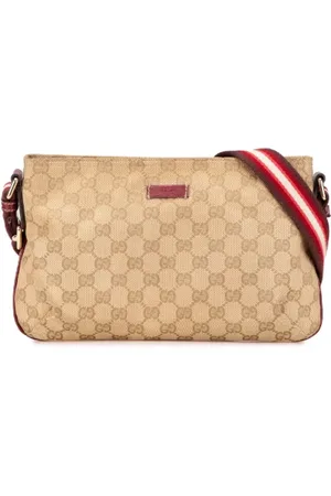 Gucci Pre-owned, Kobieta, Beżowy, ONE SIZE, Skóra, Pre-owned Canvas crossbody-bags