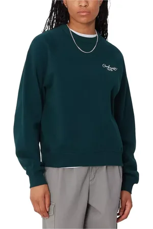 Carhartt Bluzy, Kobieta, Niebieski, S, Bawełna, Signature Sweat Duck White