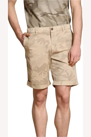 Masons Szorty, Mężczyzna, Beżowy, 2XL, Bawełna, Białe Szorty Chino Bermuda w kamuflażu