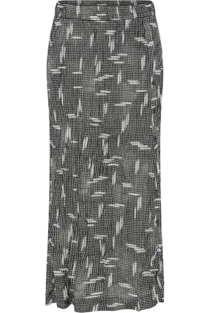 Heartmade Spódnice, Kobieta, Szary, XL, Spódnica z Abstrakcyjnym Wzorem Jasny Check