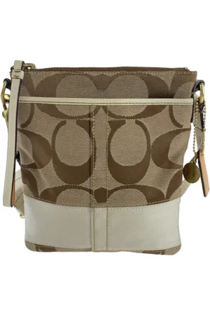 Coach Pre-owned, Kobieta, Beżowy, ONE SIZE, Skóra, Pre-owned Canvas shoulder-bags
