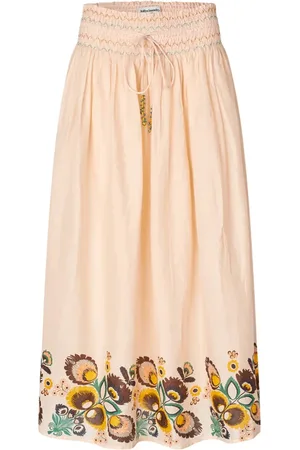 Lollys Laundry Spódnice, Kobieta, Różowy, XL, Romantyczna Maxi Spódnica z Kwiatowym Printem