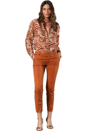 Masons Spodnie, Kobieta, Czerwony, M, Spodnie Chino Capri Slim Fit