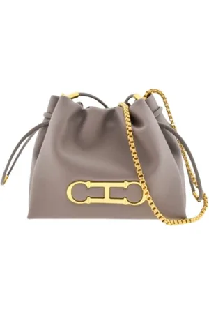 Carolina Herrera Torebki, Kobieta, Szary, ONE SIZE, Miękka Wiadro Initials Insignia Torba