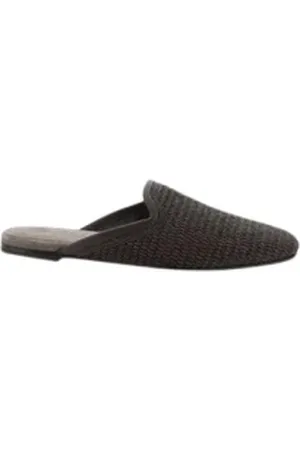 Brunello Cucinelli Buty, Kobieta, brązowy, 39 EU, Zamsz, Luksusowe tkane mokasyny