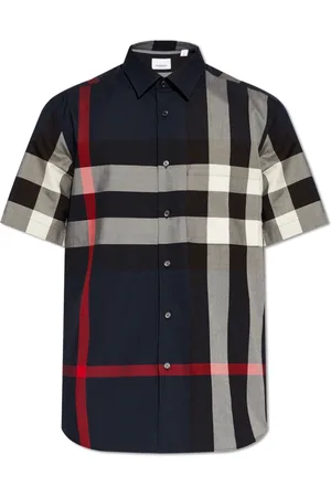 Burberry Koszule, Mężczyzna, Niebieski, L, Bawełna, Koszula w kratę