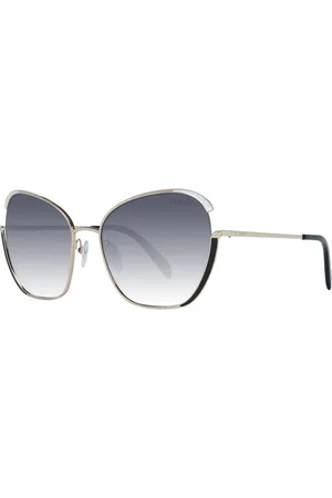 Emilio Pucci Akcesoria, Kobieta, Żółty, ONE SIZE, Złote Okulary Przeciwsłoneczne Damskie Styl Motyla