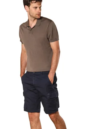 Masons Szorty, Mężczyzna, Niebieski, 2XL, Bawełna, Slim Fit Cargo Bermuda Shorts Navy
