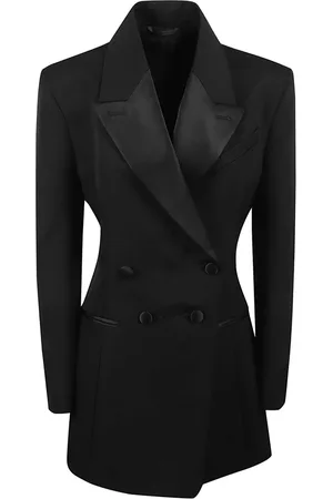 Givenchy Kurtki, Kobieta, Czarny, S, Czarna marynarka z fałdowanym tyłem