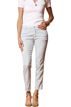 Masons Spodnie, Kobieta, Niebieski, XS, Spodnie Chino Capri Slim Fit