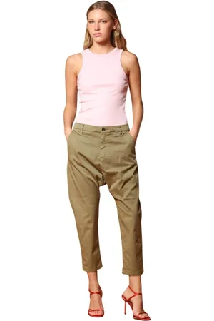 Masons Spodnie, Kobieta, Zielony, 2XS, Bawełna, Gabardine Carrot Fit Spodnie Chino Damskie