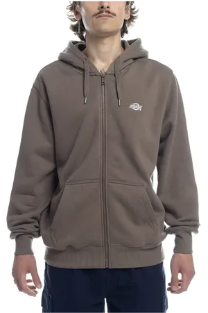 Dickies Bluzy, Mężczyzna, brązowy, XL, Bawełna, Bluza z kapturem Summerdale Full-Zip Mushroom