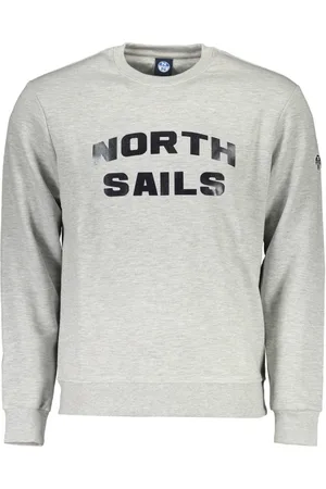 North Sails Bluzy, Mężczyzna, Szary, L, Szara bluza z nadrukiem i długim rękawem