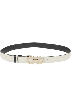Salvatore Ferragamo Akcesoria, Kobieta, Beżowy, 85 CM, Odwracalny Wąski Pasek Dwukolorowy