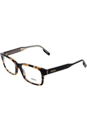 Ermenegildo Zegna Akcesoria, Mężczyzna, brązowy, ONE SIZE, Brązowe Okulary Optyczne w Kształcie Prostokąta dla Mężczyzn