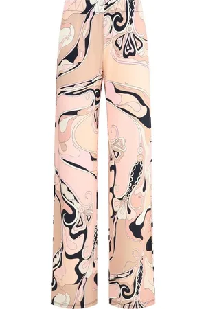 Emilio Pucci Spodnie, Kobieta, Wielobarwność, L, Spodnie z nadrukiem orchidei