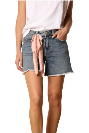 Masons Szorty, Kobieta, Niebieski, W28, Denim, Slim Fit Navy Denim Shorts