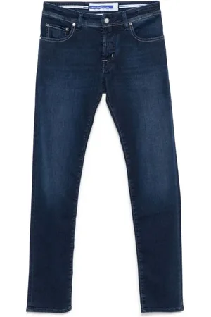 Jacob Cohen Jeansy, Mężczyzna, Niebieski, W31, Denim, Klasyczne jeansy Indigo z pięcioma kieszeniami