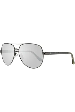 Guess Akcesoria, Mężczyzna, Szary, ONE SIZE, Okulary przeciwsłoneczne typu pilot w kolorze Gunmetal