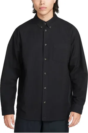 Nike Koszule, Mężczyzna, Czarny, S, Bawełna, Koszula Czarna Casual Elegancja