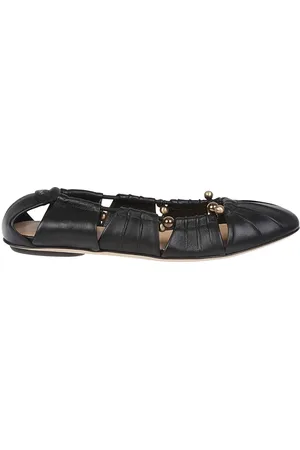 Chloé Buty, Kobieta, Czarny, 40 EU, Czarne skórzane baleriny sandały