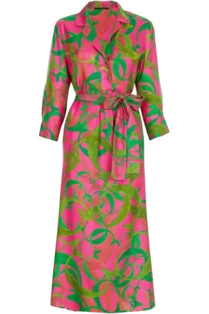 Carolina Herrera Sukienki, Kobieta, Wielobarwność, S, Sukienka z jedwabiu Rosetta Insignia
