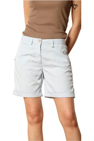 Masons Szorty, Kobieta, Niebieski, 3XS, Bawełna, Spodenki Bermuda Slim Fit z detalami ćwieków