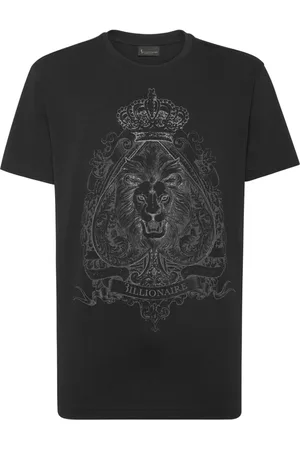 BILLIONAIRE Koszulki, Mężczyzna, Czarny, 4XL, Casual Bawełniany T-shirt Baecmtk 8186Bte 014N02