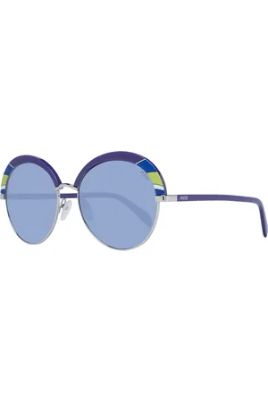 Emilio Pucci Akcesoria, Kobieta, Niebieski, ONE SIZE, Fioletowe Okulary Przeciwsłoneczne Owalne Granatowy