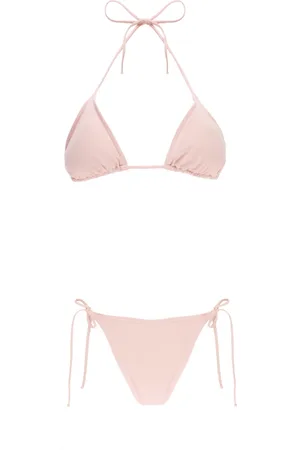 MC2 SAINT BARTH Stroje kąpielowe, Kobieta, Różowy, XS, Różowy Bikini Trójkątny z Wiązaniem