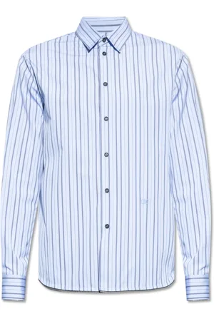 OFF-WHITE Koszule, Mężczyzna, Niebieski, M, Bawełna, Koszula w Paski
