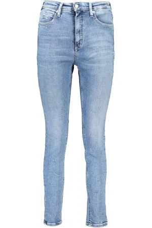 Calvin Klein Jeansy, Kobieta, Niebieski, W26 L30, Niebieskie Dżinsy Skinny z Haftem