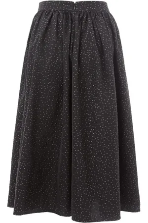 LARDINI Spódnice, Kobieta, Czarny, S, Len, Czarna spódnica midi