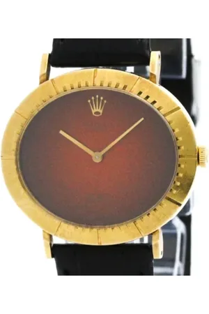 Rolex Pre-owned, Mężczyzna, Pomarańczowy, ONE SIZE, Skóra, Pre-owned Yellow Gold watches