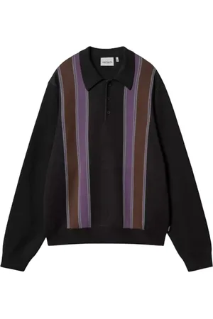 Carhartt Koszulki, Mężczyzna, Czarny, XL, Bawełna, Polo z dzianiny w paski Striped Lightweight Knit Polo