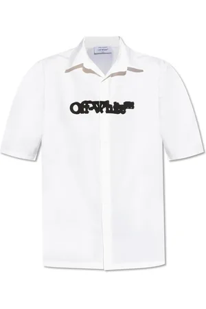 OFF-WHITE Koszule, Mężczyzna, Biały, L, Bawełna, Koszulka z nadrukiem