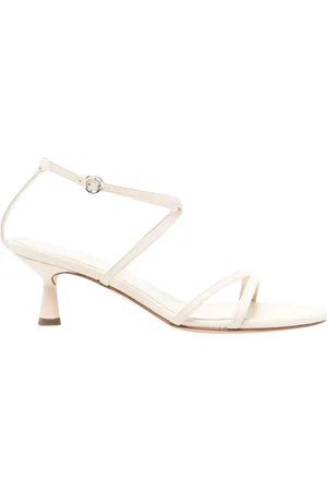 Aeyde Buty, Kobieta, Beżowy, 37 EU, Eleganckie Cream Heeled Sandały