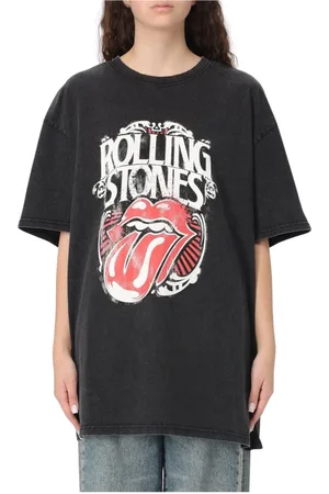 ANIYE BY Koszulki, Kobieta, Czarny, S, Stylowy Tongue Graphic Tee