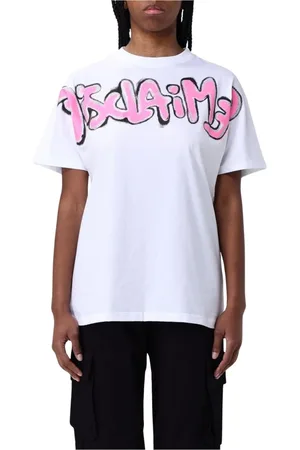 DISCLAIMER Koszulki, Kobieta, Biały, XS, Graffiti T-shirt z krótkim rękawem