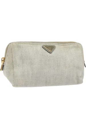 Prada Pre-owned, Kobieta, Szary, ONE SIZE, Pre-owned Canvas pouches