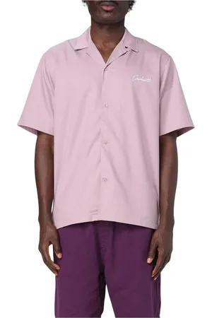 Carhartt Koszule, Mężczyzna, Różowy, XL, Fioletowa Koszula Luźny Krój